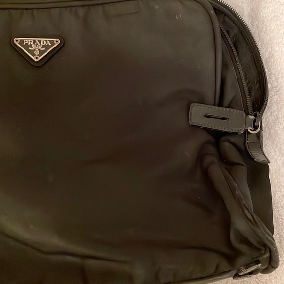 Prada nylon purse black bought at designer resale store. In good used condition. - Picture 7 of 17